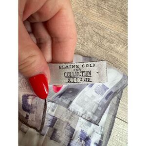 ELAINE GOLD FOR Collection XIIX Vintage 100% Silk Scarf Handkerchief Purple Blac